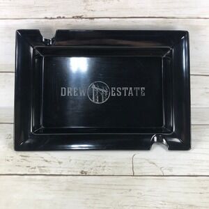 Drew Estate Cigar Ashtray Black Rectangular Logo Laser Etched Tobacciana